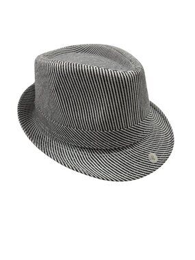 Fedora Trilby Hat - Summer Straw Striped Blue & White - Gender Neutral -S/M- NWT